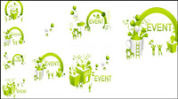 Fresh green festival discount vector material