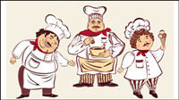 Cartoon characters cook 02 - vector