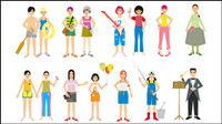 Colorful characters vector material