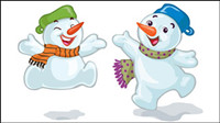 Cartoon Christmas Snowman 02 - vector material