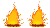 Cartoon flame 01 - vector material