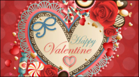 Vintage Valentine card 03 - vector material