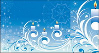 Snowflake candle pattern vector material