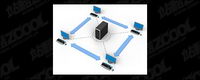 3D computer network connecting picture material-10