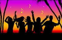 People enjoy the music of the City of Life in Pictures vector material