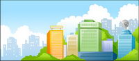 Beautiful city scenery vector -2