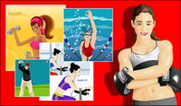 Vector material package sports figures
