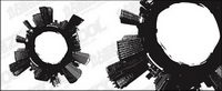Black and white city vector material