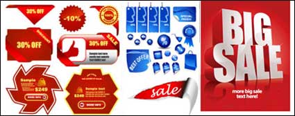 Discount sales poster icon vector material