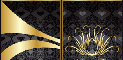 Gold lace pattern vector material