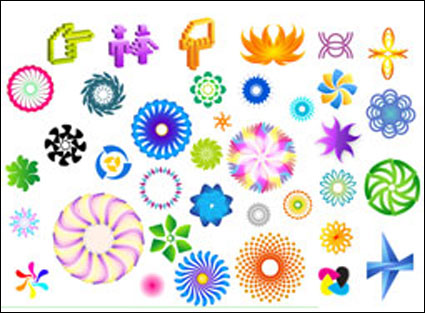 Colorful rotating pattern vector material