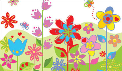 Lovely colorful flowers Vector