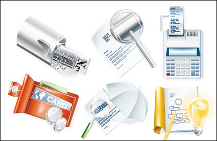 2 sets of three-dimensional icon vector material