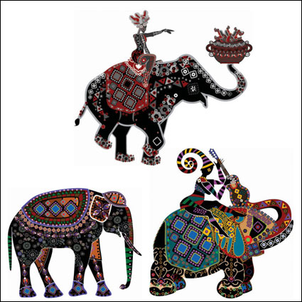 Ethnic customs fine decorative painting Vector