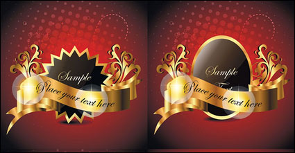 Gold ribbon graphics pattern