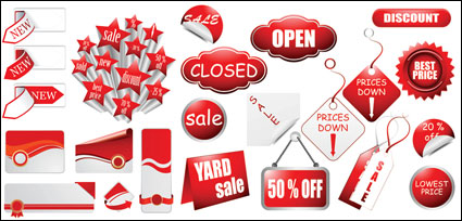 Discount supermarket with red label