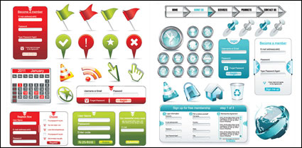 Web design commonly used elements vector