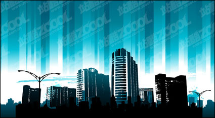 Blue city Vector