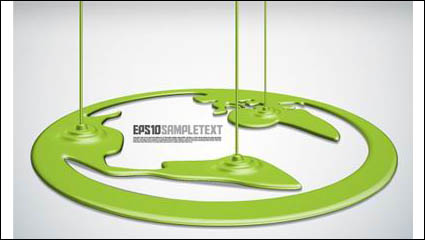 Paint drip shape design background vector material -4