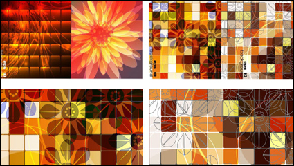 Trend box grid background vector material -2