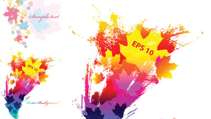 Colorful background of leaves element vector material