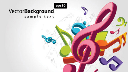 Note musical theme vector material -2