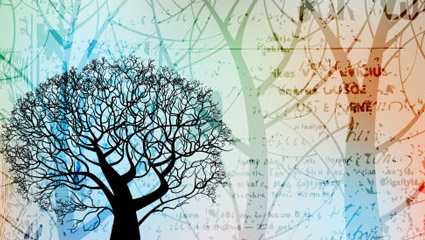 Tree silhouette background 01 - vector