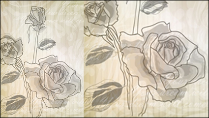 Elegant rose pattern background 04-- vector material