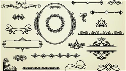 European-style lace pattern 04-- vector material