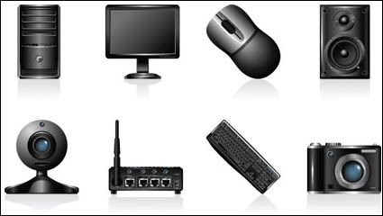 Gray computer icon vector material