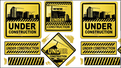 Yellow warning signs 01 - vector 