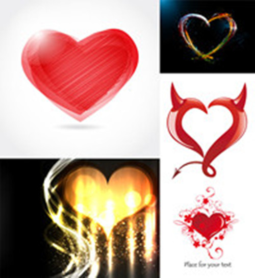 Romantic heart-shaped graphic vector material