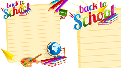 Cartoon school supplies 01 - vector