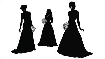 Bride and groom vector material