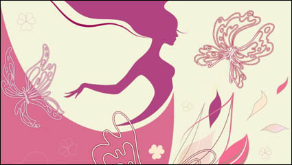 Fashion women illustration vector material -3