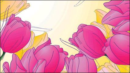 Hand-painted tulips vector -4 