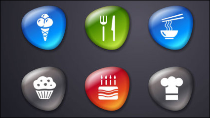 Smooth soft stone icon 01 - vector material