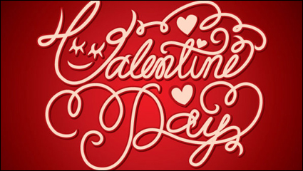 Valentine WordArt background 03 - vector material