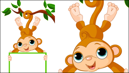Monkey cartoon image 02 - vector material
