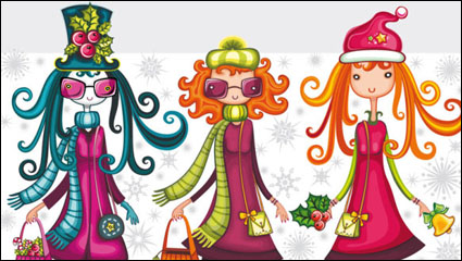 Cartoon girl image - vector material