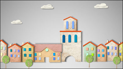 Exquisite collage picture 04 - vector material