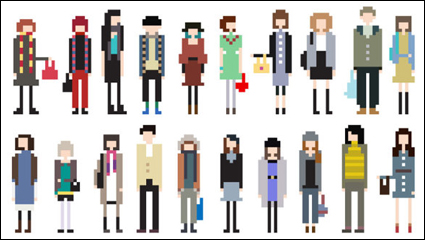 Pixel art of the cartoon 02 - Vector