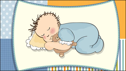 Cartoon children card 02 - vector material