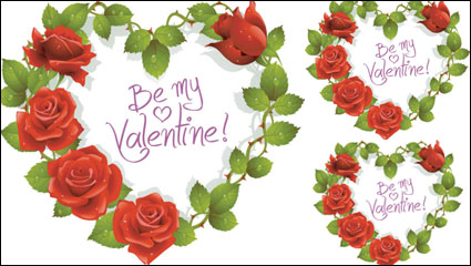 Beautiful roses border - vector material