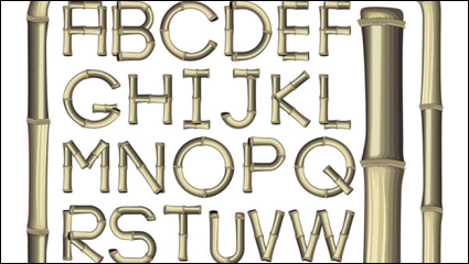 Bamboo Creative letters 03 - Vector material