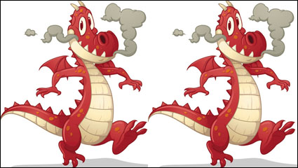 Cartoon dragon image 02 - vector material
