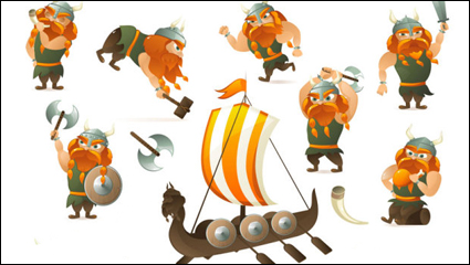 Cartoon the game characters set - vector material