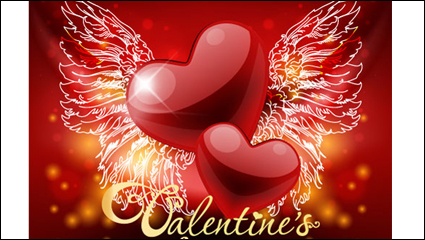 Retro Valentine card 02 - vector material