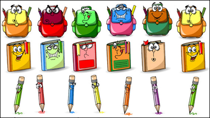 Cute cartoon stationery image - vector material