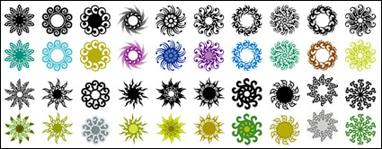 Variety of classical elements in a circular pattern vector material-3